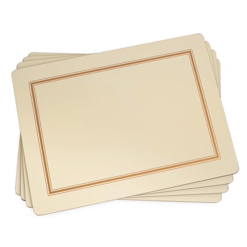 Pimpernel Classic Series Cork-Backed Placemat Set â€“ (15.7" x 11.7") Rectangular Table Mats with Lacquered Finish, Heat & Stain Resistant Decorative Boards for Dining Table Protection & Everyday Use - Image 1